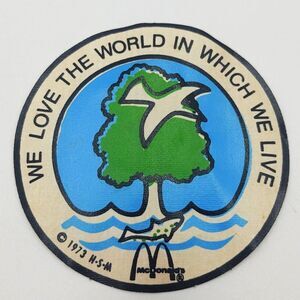 Vintage 1973 McDonald's Iron On Patch - Eco Awareness